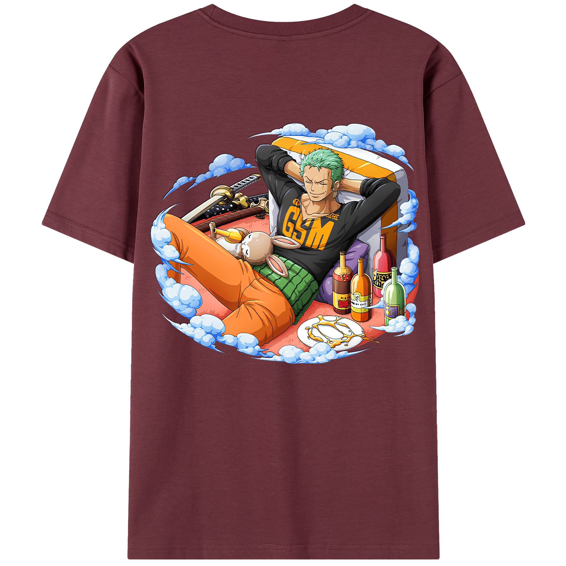 ワンピース ロロノア・ゾロ ONE PIECE Roronoa Zoro 綿100％半袖Tシャツ（背面プリント）